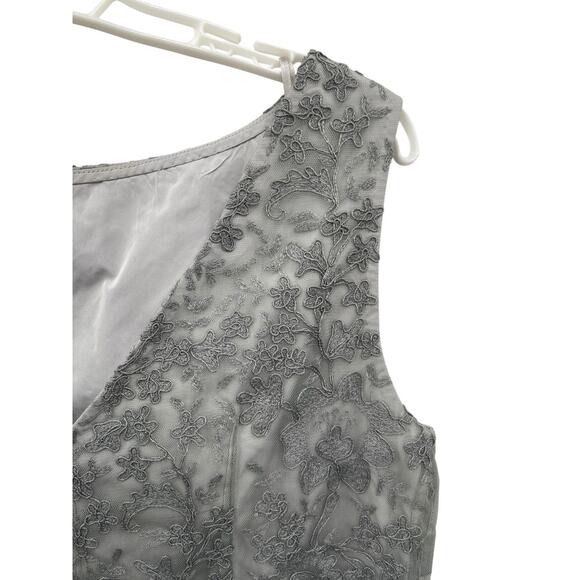 Pauw Amsterdam Gray Lace Top Rosette Shoulder Sleeveless Size 1 US Small - Picture 8 of 13